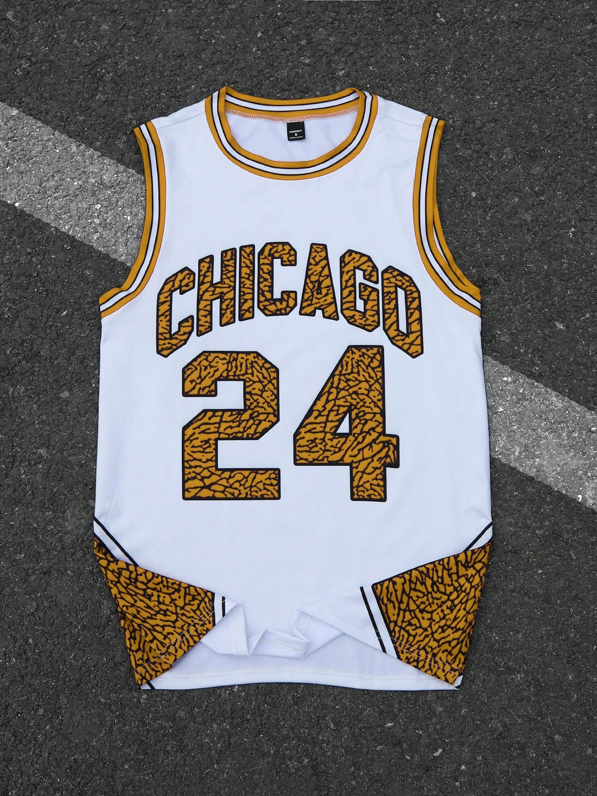 Manfinity Campus Court Men's Round Neck Numeric & Letter Print Casual Tank Top, Summer Chicago Jersey Jerseys For Men Orange Chicago Jersey Men Basketball City Inspired