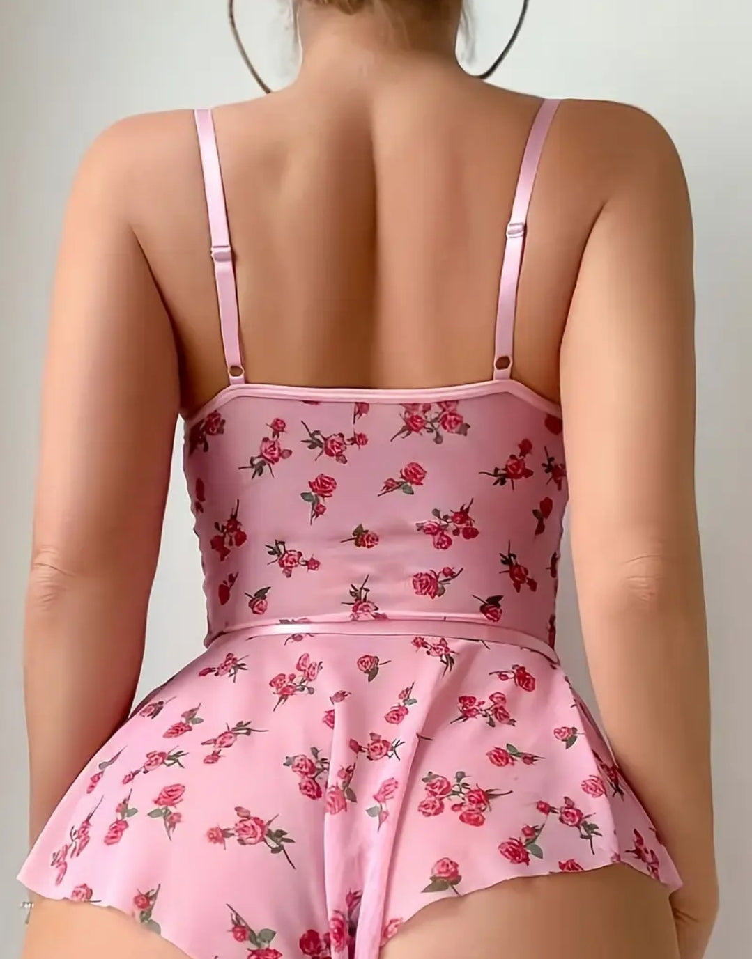 Sexy Lace Mesh Backless Jumpsuit, Bow Print Sexy Style, Romantic Bow Seam Splicing Comfortable All-Season Party And Family Dress Selected Gifts, Couples, Happy Nights, Christmas