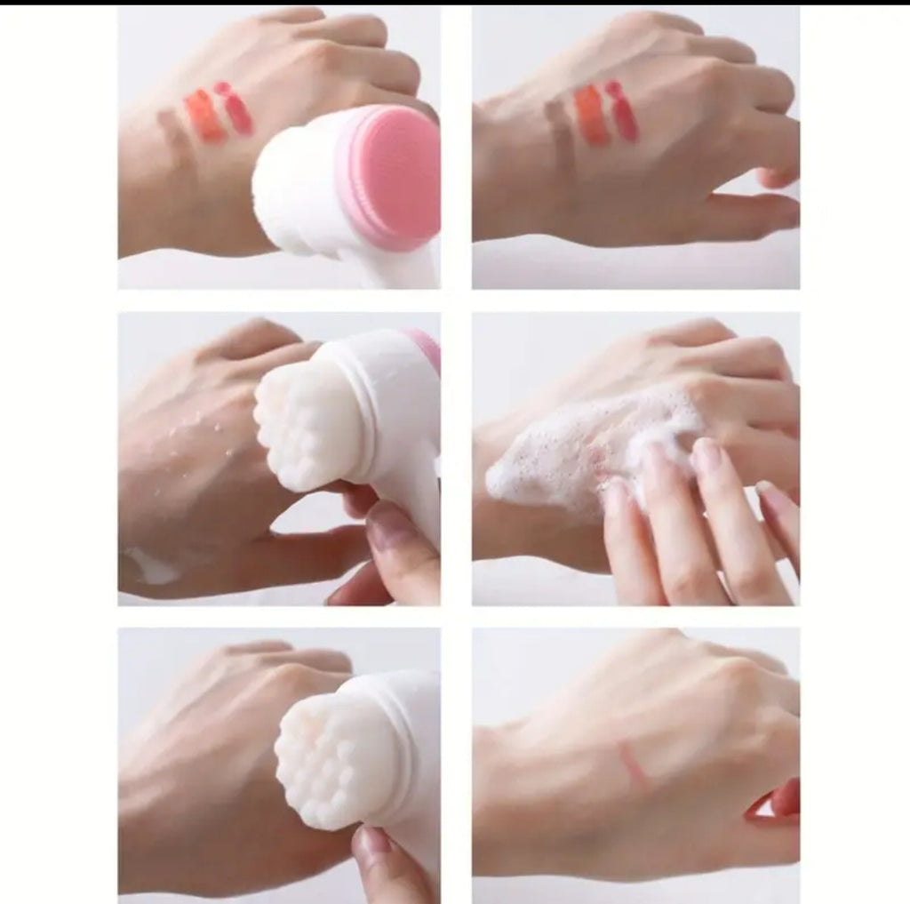 1pc multi-functional double-sided silicone cleaning surface and soft hair surface brush, cleansing brush and skin exfoliating scrub pore cleanser