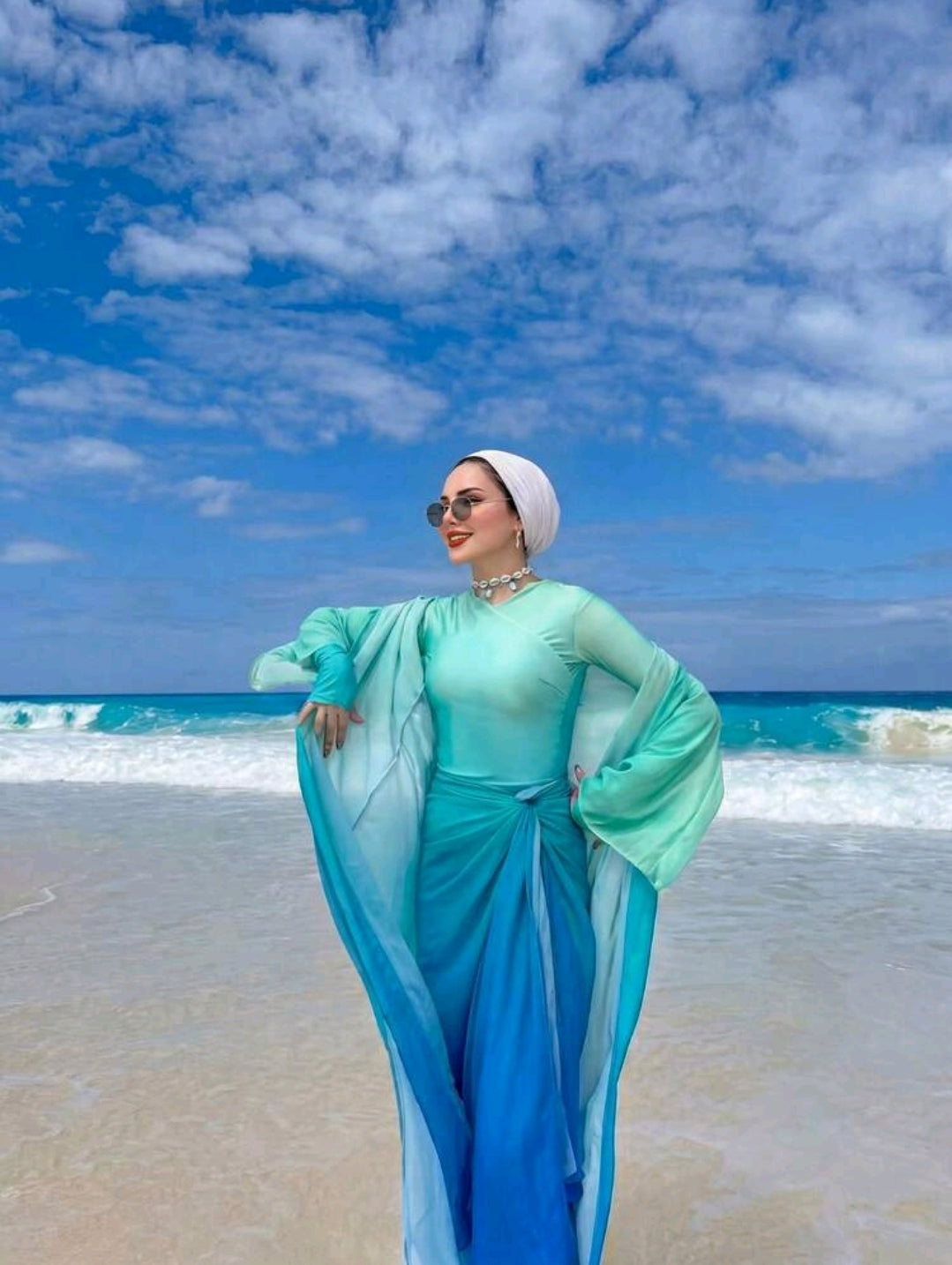 Swim Shayni Women's Solid Color One-Piece Swimsuit, Pants, Skirt And Robe Set, Suitable For Pool Party, Beach Vacation And Daily Wear
