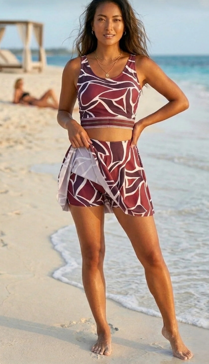Signature Style Women's One-Piece Shorts Swimsuit - Front Skirted Look
with Chest Pads, Quick-Drying Swimsuit_726726