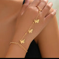 Fashion Vintage Butterfly Pendant Chain Mitten Bracelet