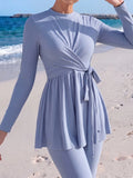 Veilorie Women's Solid Color Burkini For Beach Vacation