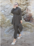 new ats Atlas Beli Elastic Hijab Swimsuit 4-Piece Set with Bag and Bonnet
Black