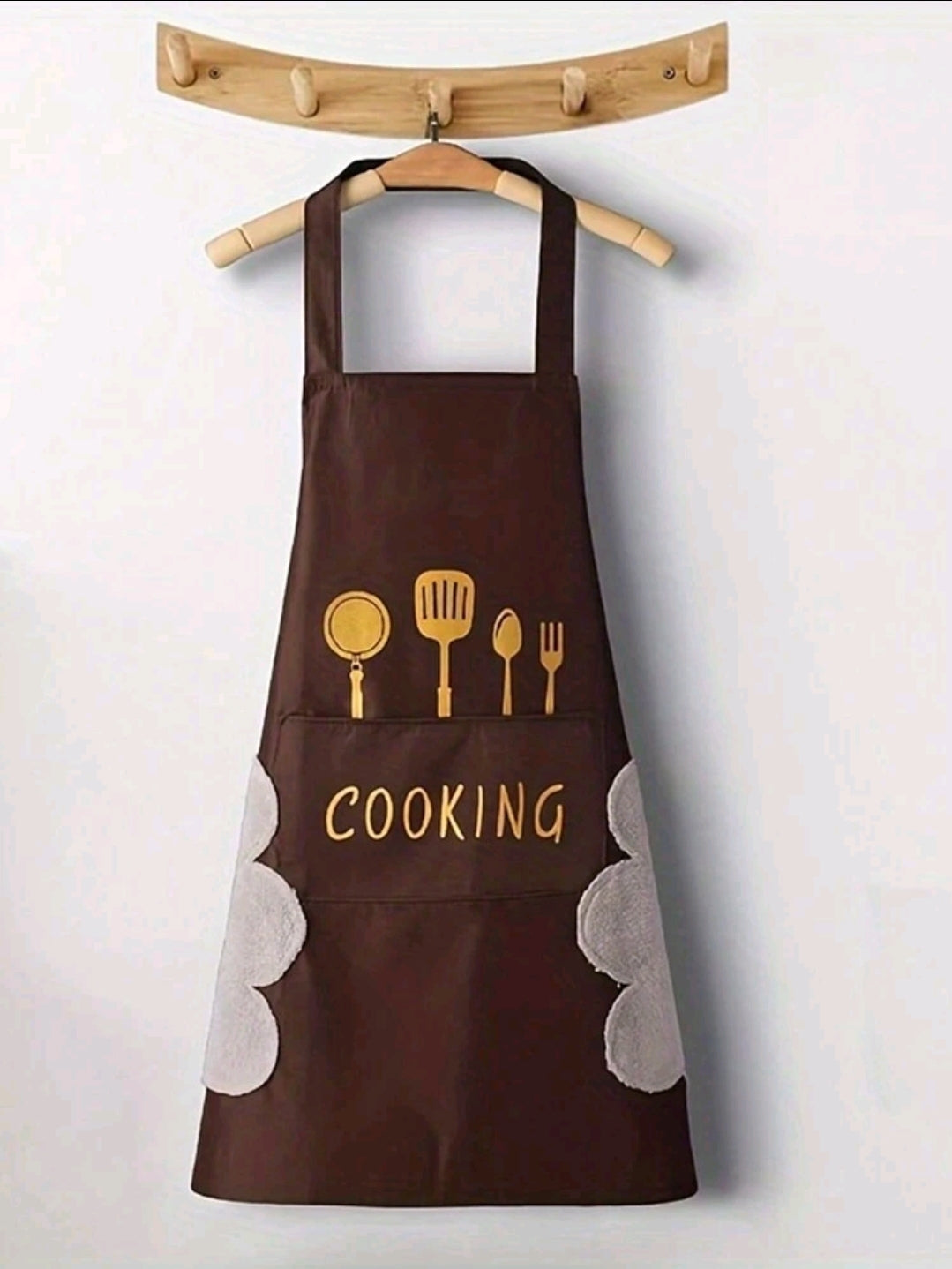 Waterproof & Oil-Resistant Vinyl Kitchen Apron With Pockets - Ideal For Cooking, Baking, Gardening, Waitressing, Sleeveless, Wiping Hands, Kitchen Use