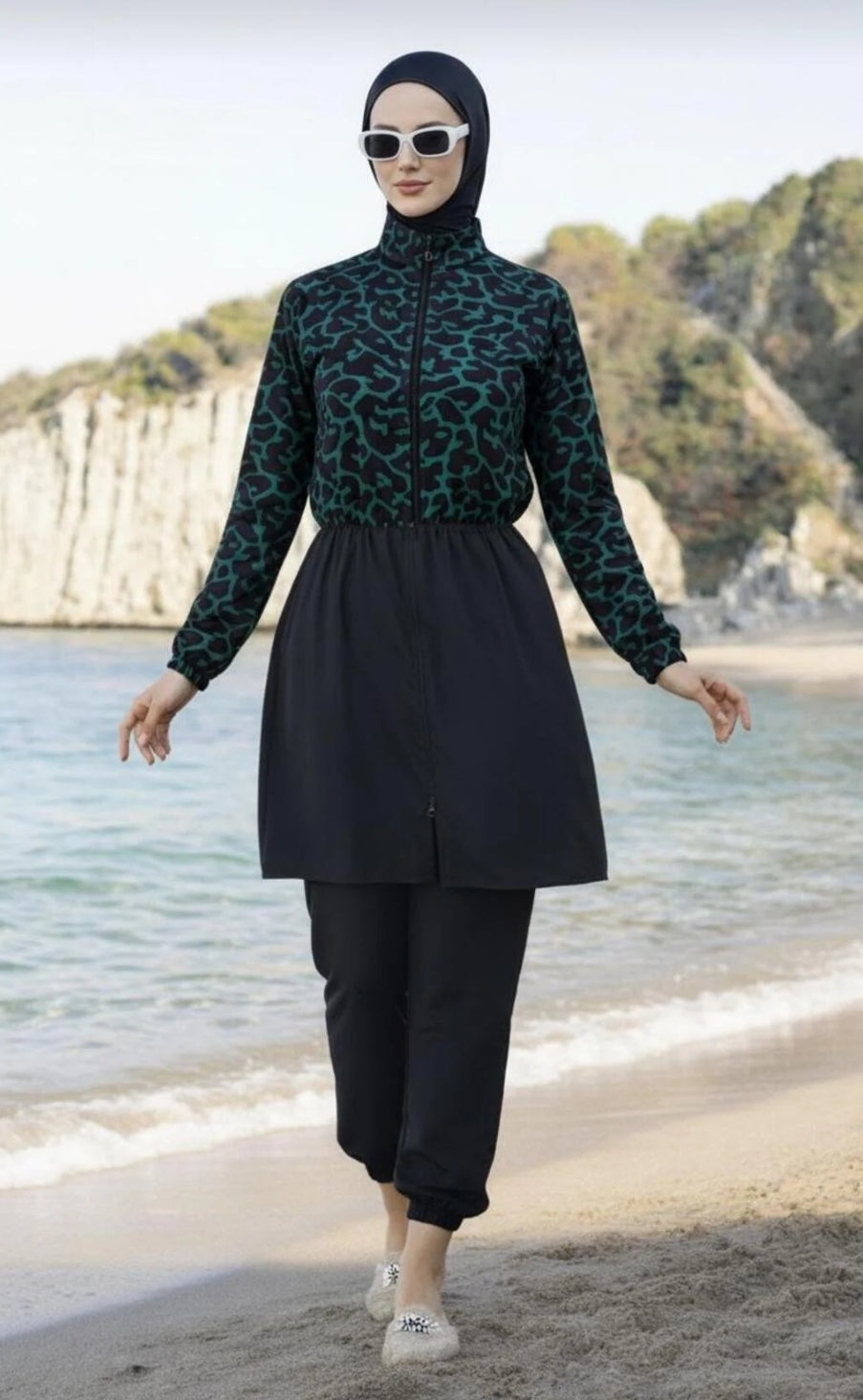 new ats Fully Covered Patterned Hijab Conservative Swimsuit 3-Piece Set
Parachute Fabric