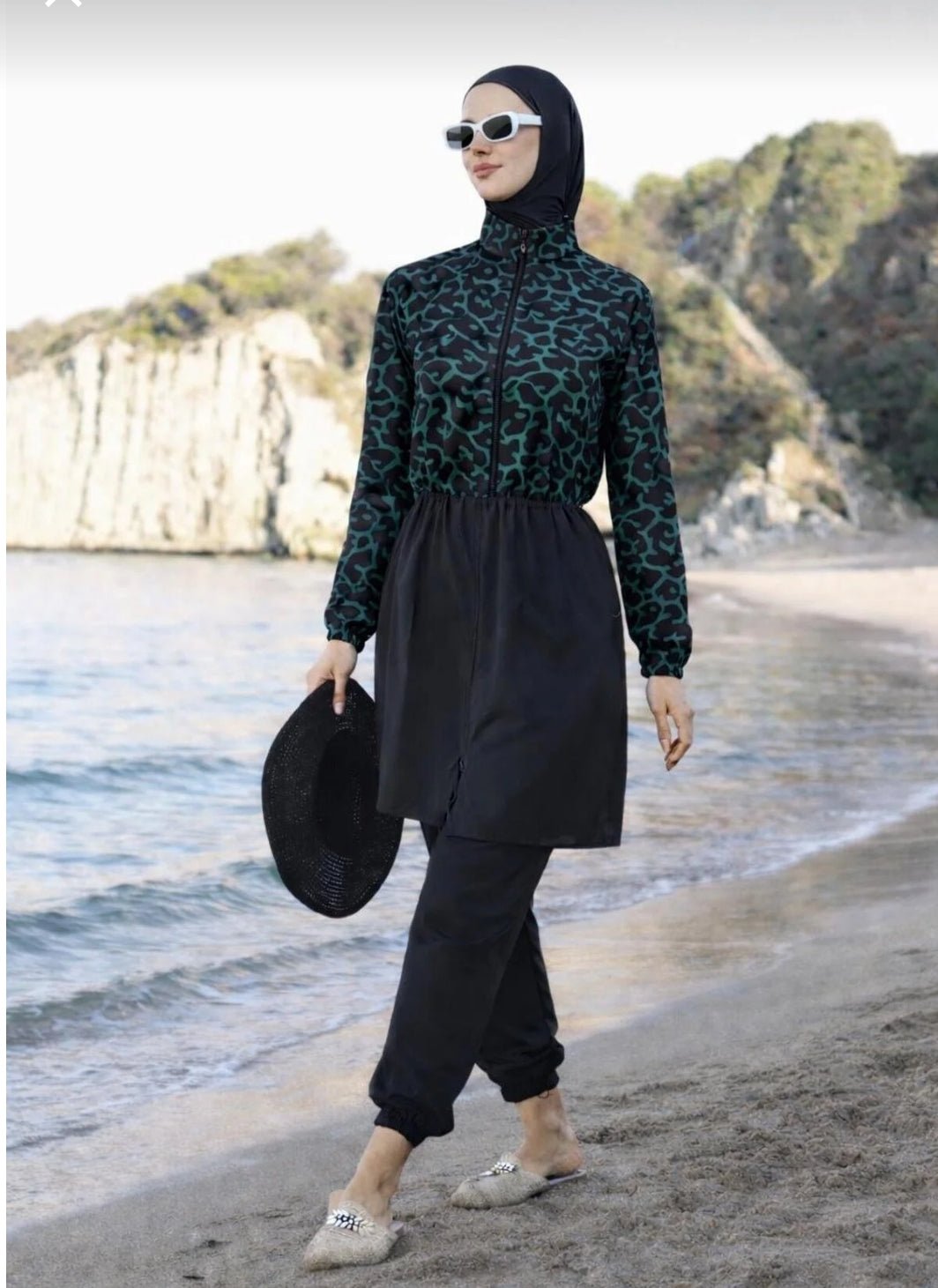 new ats Fully Covered Patterned Hijab Conservative Swimsuit 3-Piece Set
Parachute Fabric