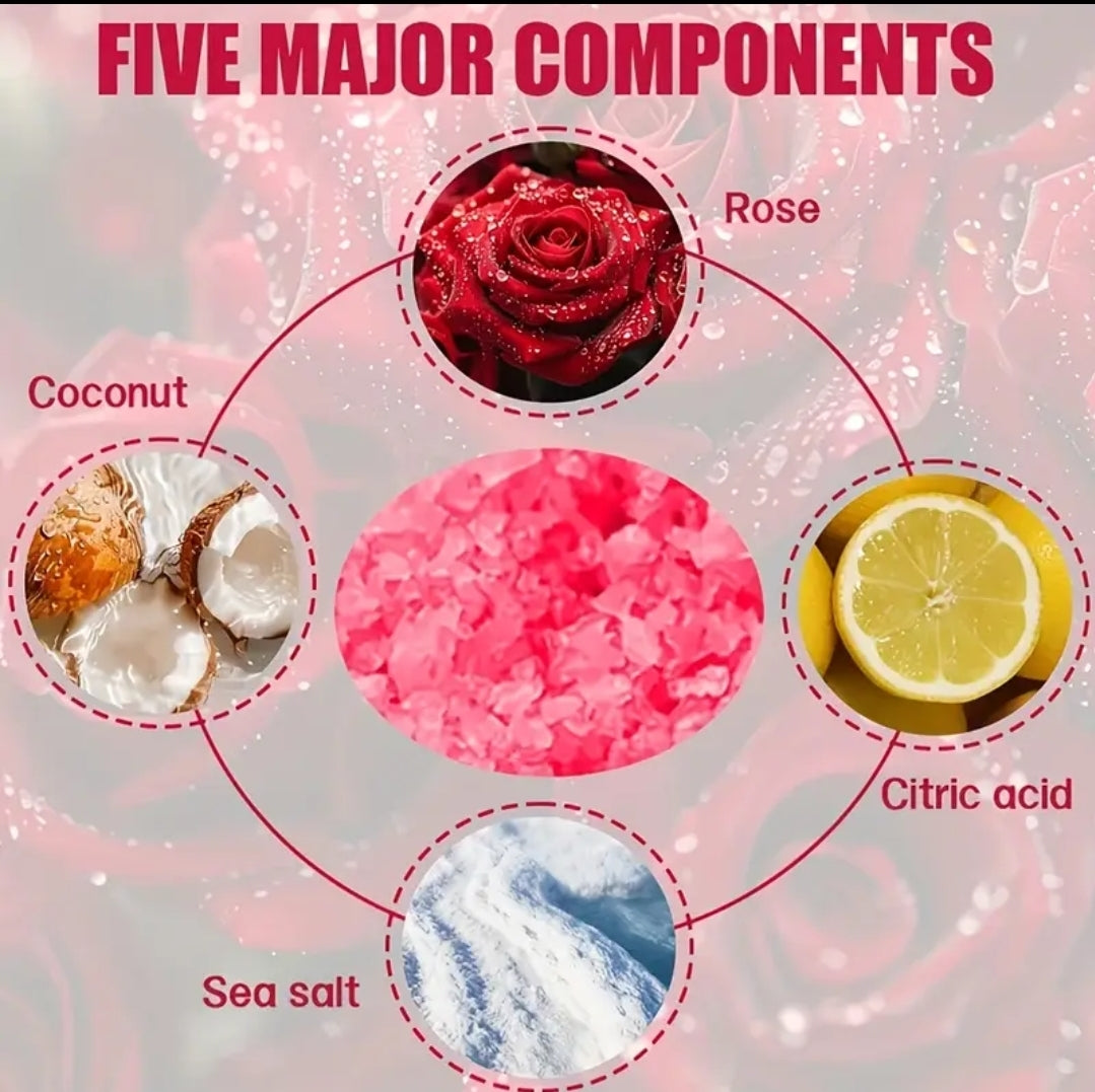 XIOIMY Rose Foot Bath Salt -60g, deep cleansing and moisturizing foot bath salt, emits a delicate floral fragrance, keeps feet soft and smooth, suitable for DIY foot spa at home, suitable for cracked feet - perfect gift for women