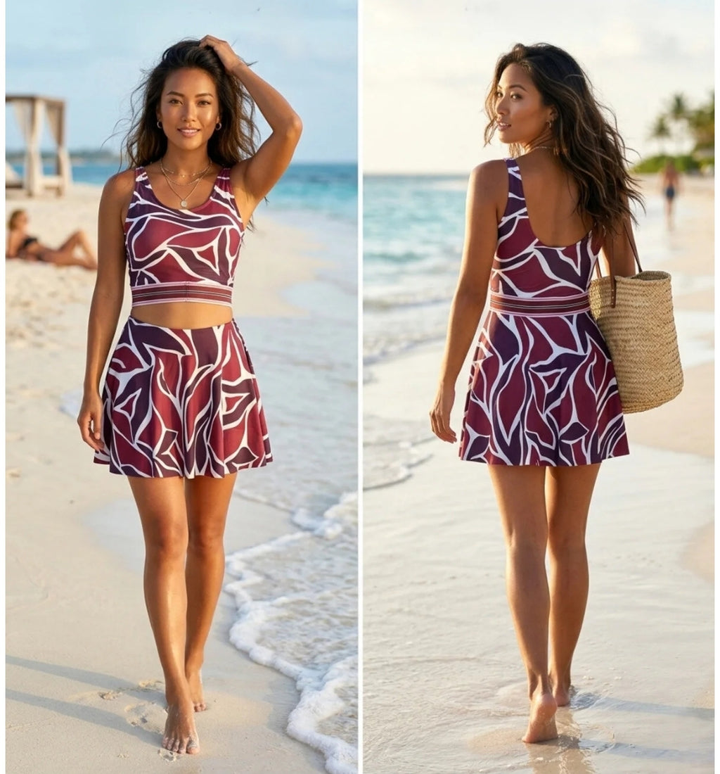 Signature Style Women's One-Piece Shorts Swimsuit - Front Skirted Look
with Chest Pads, Quick-Drying Swimsuit_726726