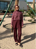 lurex moda Doha Parachute Fabric 3-Piece Fully Covered Hijab Swimsuit
