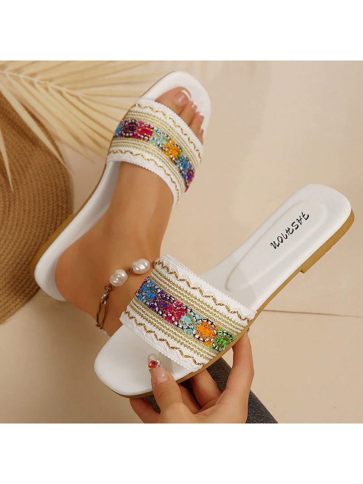 Black Strap Slippers For Women, Comfortable House Slippers For Summer Home Use, New Style Golden Women's Slippers, Women's Flat Sandals, Comfortable Slippers, Fashion And Simple Design