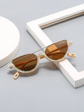 1 Pair Fashion Cat Eye Rhinestone Decorated Glasses, Suitable For Daily Wear Beach Accessories For Women Glasses Shades Basics Fall Winter Women Outfits Clothes Business Casual Gifts For Summer Beach Vacation,Outdoor,Travel Rhinestone Decor Party Style Ca