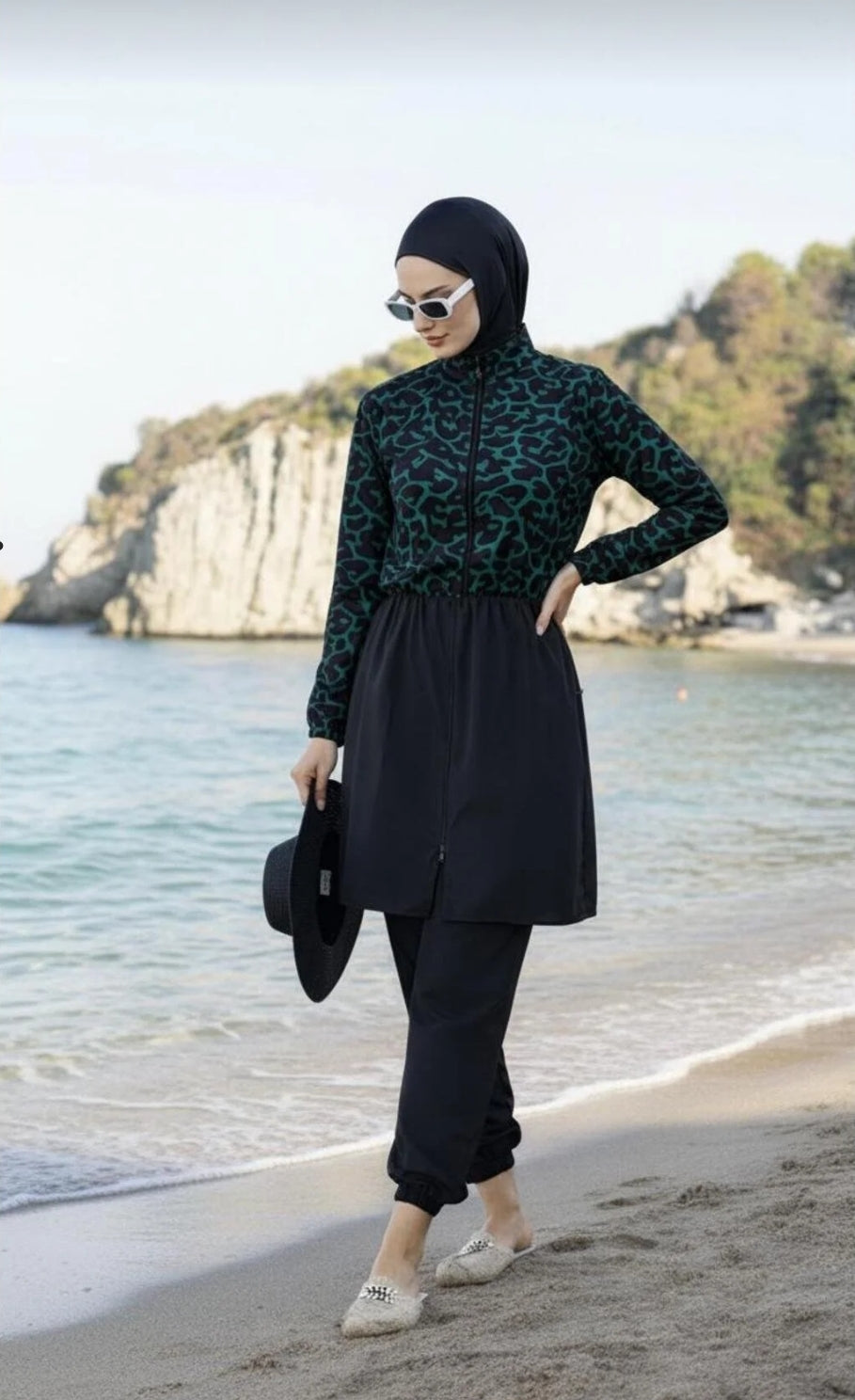 new ats Fully Covered Patterned Hijab Conservative Swimsuit 3-Piece Set
Parachute Fabric