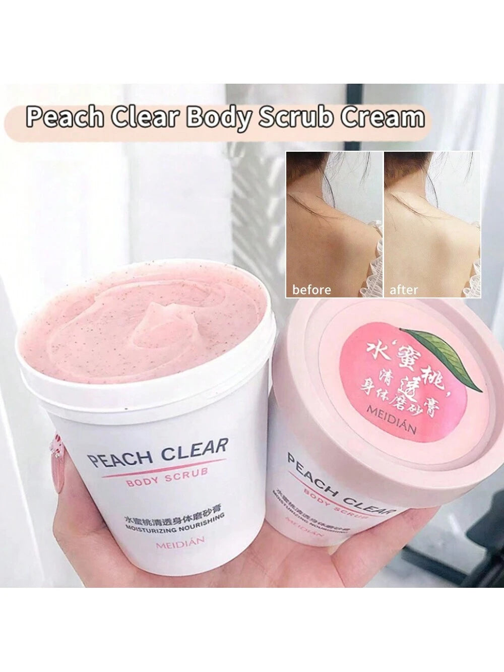 Niacinamide Ice Cream Peach Scrub, Full Body Exfoliating Scrub, Removes Calluses & Keratosis, Suitable For Daily Body Use