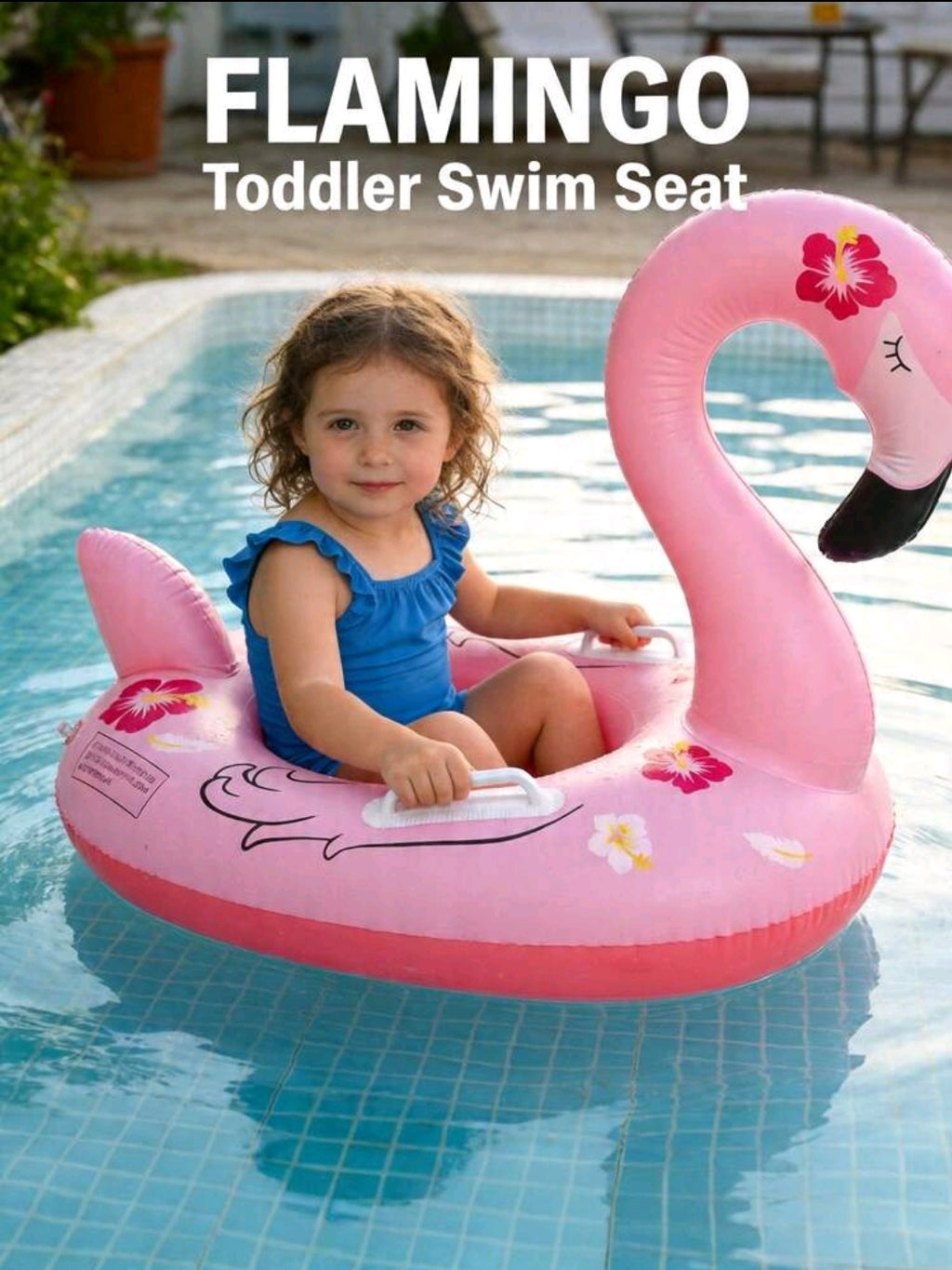 1pc Kids Swimming Pool Inflatable Seat Ring, Cute Floating Seat Ring, Swimming Ring With Handles For Children, Underarm Floating Ring For Summer Swimming