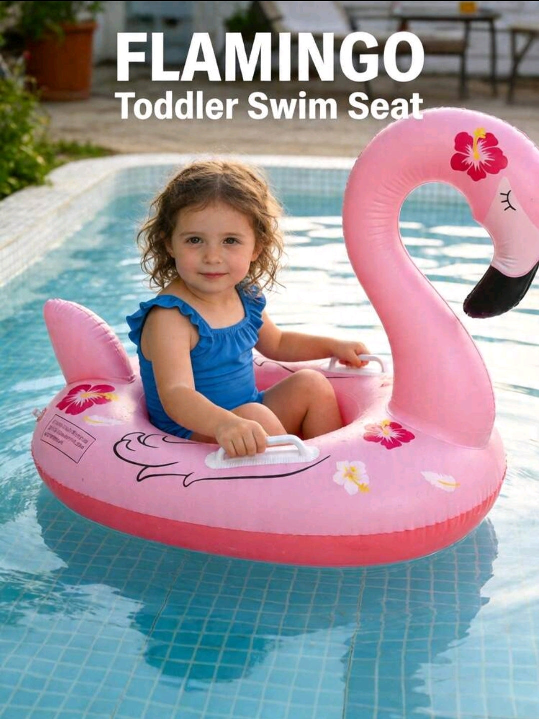 1pc Kids Swimming Pool Inflatable Seat Ring, Cute Floating Seat Ring, Swimming Ring With Handles For Children, Underarm Floating Ring For Summer Swimming