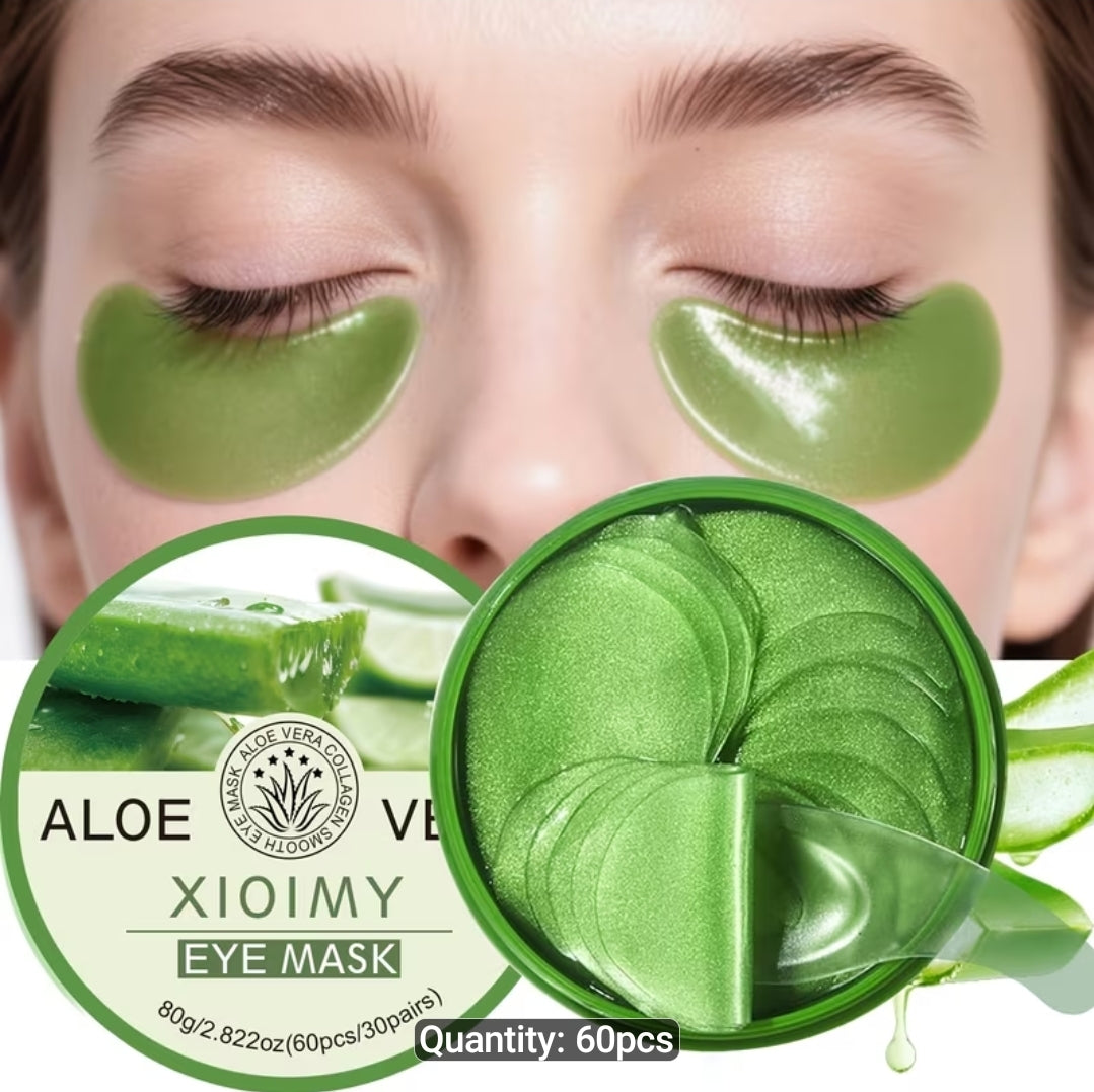 60pcs Aloe Vera and Collagen Eye Masks, Intensely Moisturizing, for Delicate and Firm Eye Area Skin, Adds Radiance and Elasticity, Eliminates Dryness and Dullness, Eye Care, Skin Care, Eye Masks