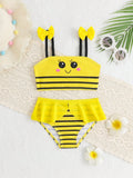 SHEIN Baby Girl Summer Vacation Cute Shell Embroidery Bow Decor Swimsuit Set, Beachwear, Sweet Shell Swimsuit Set For Girls, Baby High-Waisted Netting Skirt And Pants + Hairband Swimsuit,Essential For Baby Vacation