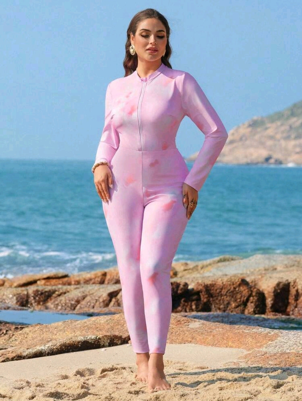 Swim Shayni Plus Size Women Conservative Style Burkini For Beach Vacation Women Vacation Outfit Sets Woman Tracksuit 3 Piece Womans 2 Piece Sets Women 2 Piece Outfit Casual Women Outfits Sets