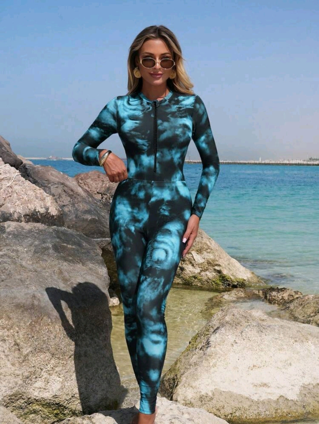 Swim Mulvari Printed Fabric Elegant & Conservative Ladies Swimwear Set