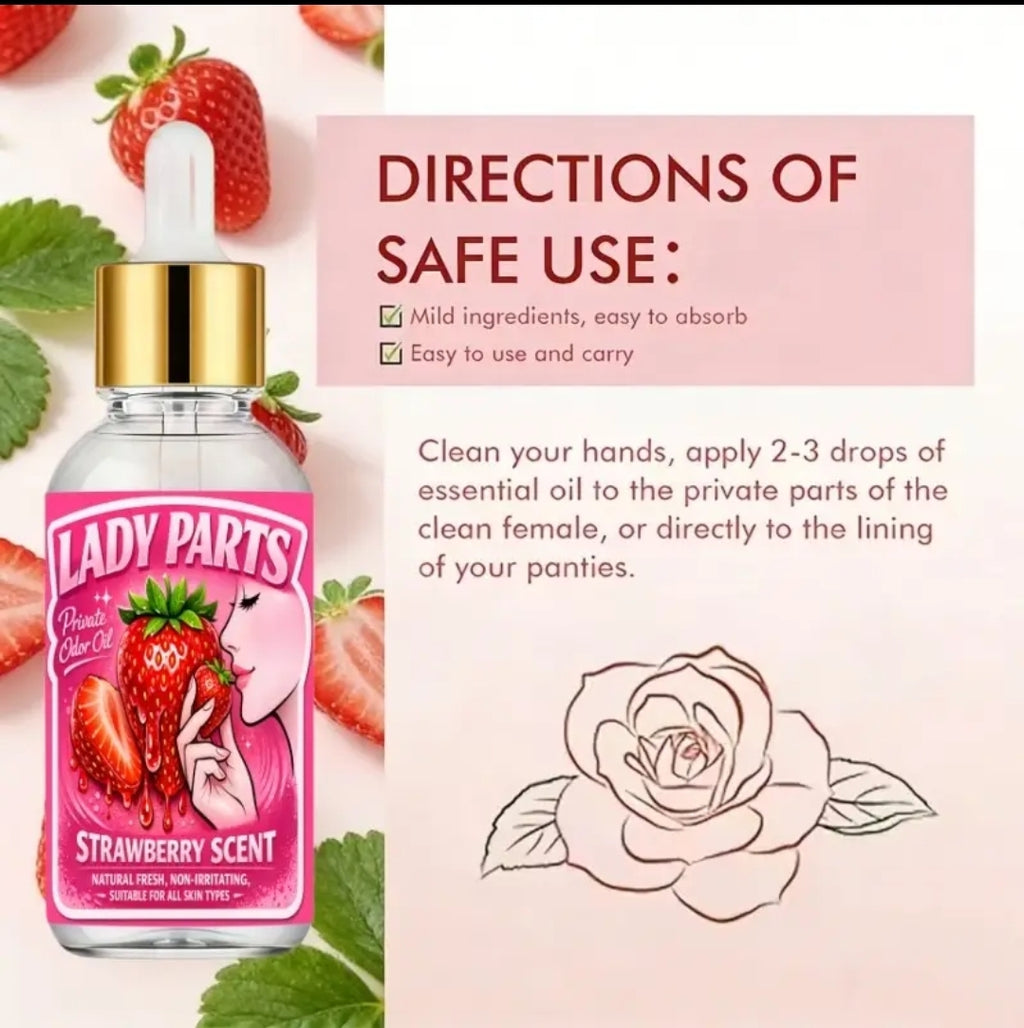 [For Women's Private Areas] Strawberry Essential Oil for Women's Intimate and Private Area Care. Firming, Firming, Moisturizing and Hydrating, Fragrant to Remove Odors, Gentle to the Skin Without Irritation