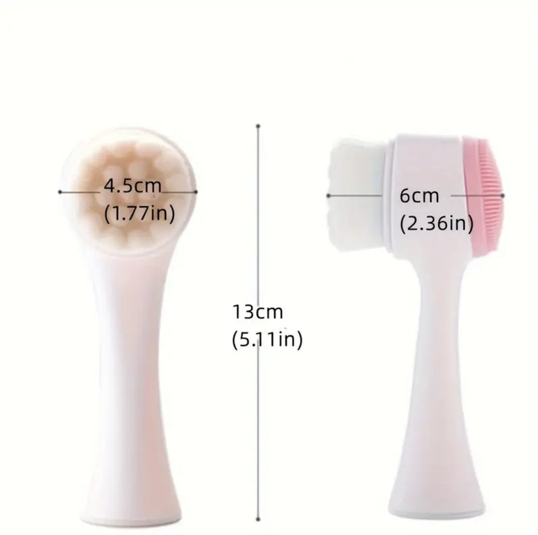1pc multi-functional double-sided silicone cleaning surface and soft hair surface brush, cleansing brush and skin exfoliating scrub pore cleanser