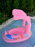 1pc Kids Swimming Pool Inflatable Seat Ring, Cute Floating Seat Ring, Swimming Ring For Children, Underarm Floating Ring, Summer Swimming With Sunshade