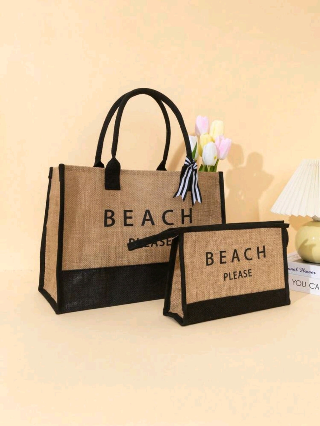 3pcs Personalized Bridesmaid Bag & Hanging Decor, Linen Tote Bag, Bridesmaid Gift Bag, Bachelorette Party Bag, Beach Bag, Gift Bag, Bridal Shower Bag, Letter Print Beach Tote Bag, Ideal Gift For Friends, Women, New Professionals And Office Worker