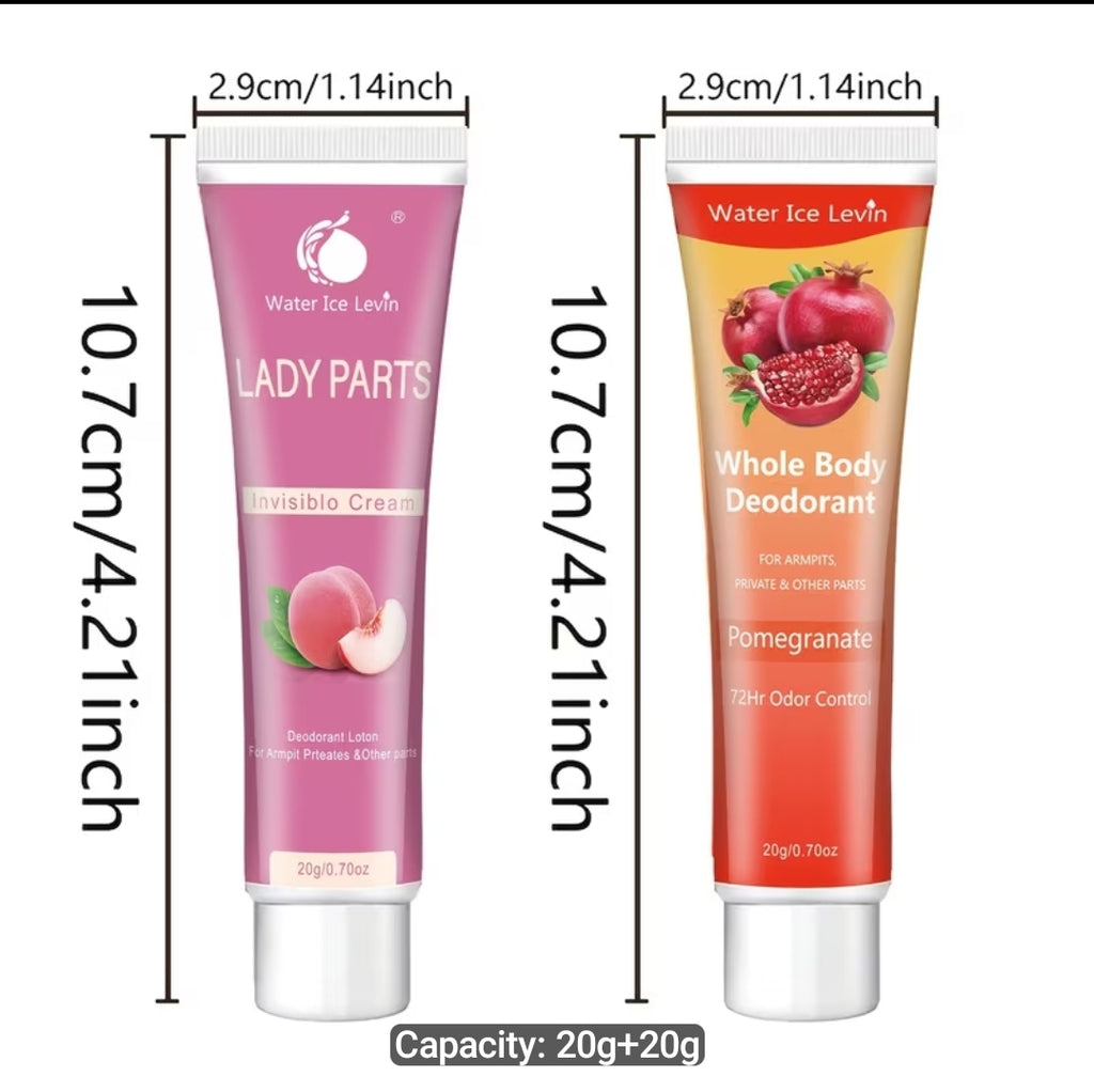 Honey Peach And Pomegranate Fragrance Full Body Invisible Deodorizing Cream, Gentle, Refreshing Aroma, Skin Friendly, All Day Fresh, Controlling Body Odor And Preventing Sweating, Leaving The Skin Refreshed And Fragrant
