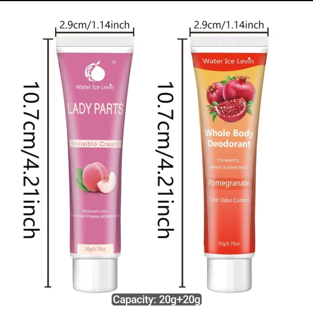 Honey Peach And Pomegranate Fragrance Full Body Invisible Deodorizing Cream, Gentle, Refreshing Aroma, Skin Friendly, All Day Fresh, Controlling Body Odor And Preventing Sweating, Leaving The Skin Refreshed And Fragrant