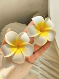2pcs Women White Yellow Flower Decor Alligator Hair Clip Boho Summer Hair Claw Hair Clips Hair Jaw Clip Hair Clamps Hair Clutch Hair Catcher Clip, School Stuff, College Fall Winter Claw Clip Hair Accessories For Women For Vacation Outfits Woman Beach Acce