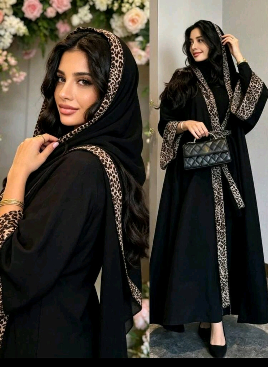 2pcs/Set Muslim Prayer Elegant Chiffon Shawl With Good Privacy, Soft & Comfortable + Muslim Abaya Dress, Classic Versatile Design Suitable For Anyone