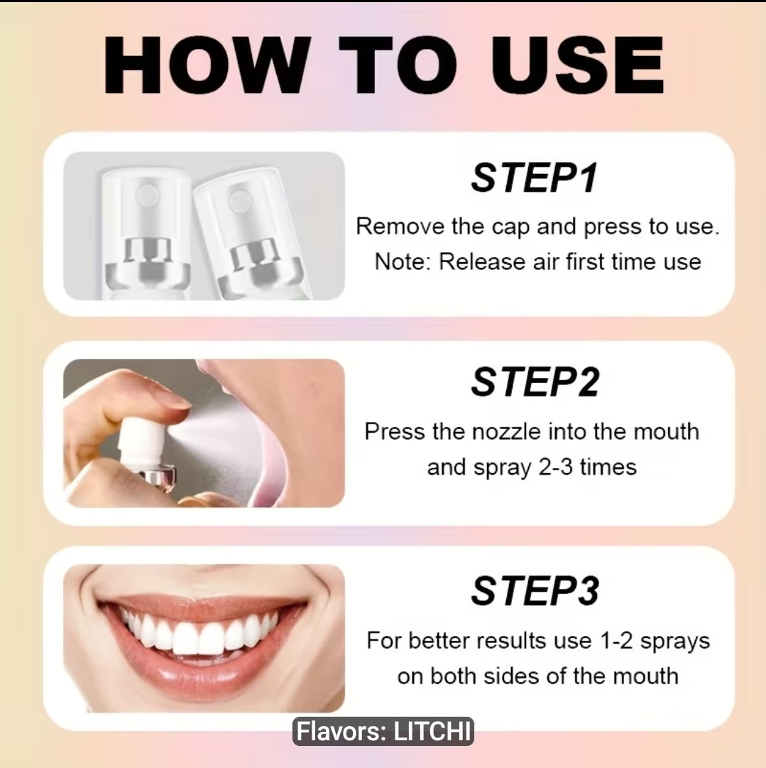 Lychee Flavored Oral Spray, Fresh Breath, Long-Lasting Fragrance