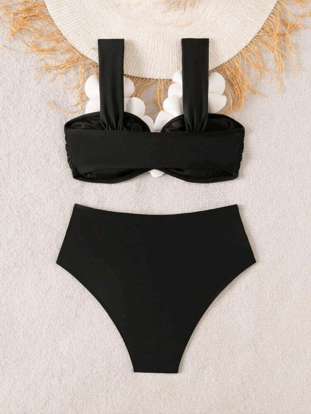 Bonvoyette Knitted Holiday Party Outdoor Beach New Year Sexy Beach Pool Party 3D Floral Winter Christmas 2-Piece Set, Viral Wireless Elegant Summer Women Bikini Swimwear