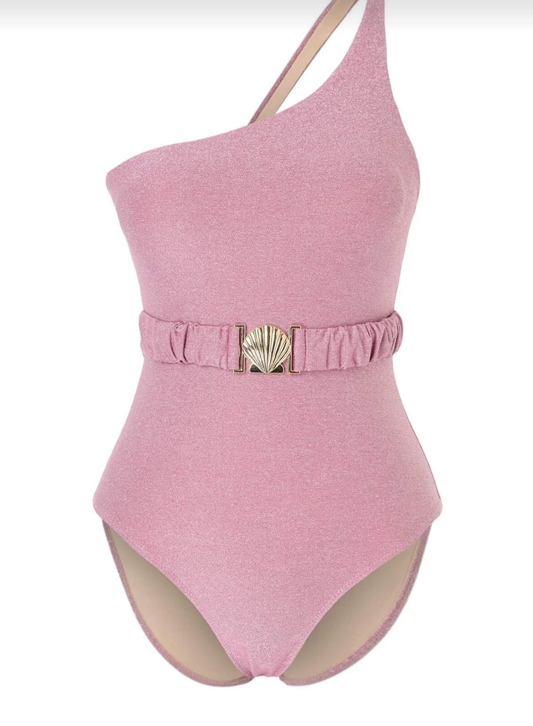Pink One-Shoulder Draped Swimsuit with Accessories
Glittery Regular Core Tbess25Ma00092