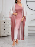 Modelyn Ombre Shoulder Sloping Dress With Coat Evening Dress 2 Piece Set