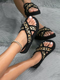 Women's Summer Wedge Sandals, Thick Sole Low Heel Open Toe Criss-Cross Strap Tassel Fringe Sandals, Brown, Beige, Suitable For Outdoor, Beach, Travel, Mix And Match, White