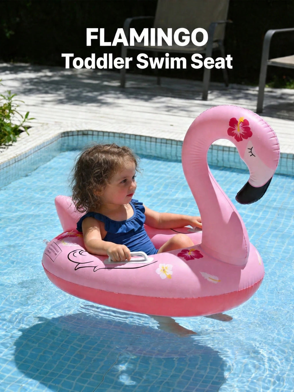 1pc Kids Swimming Pool Inflatable Seat Ring, Cute Floating Seat Ring, Swimming Ring With Handles For Children, Underarm Floating Ring For Summer Swimming