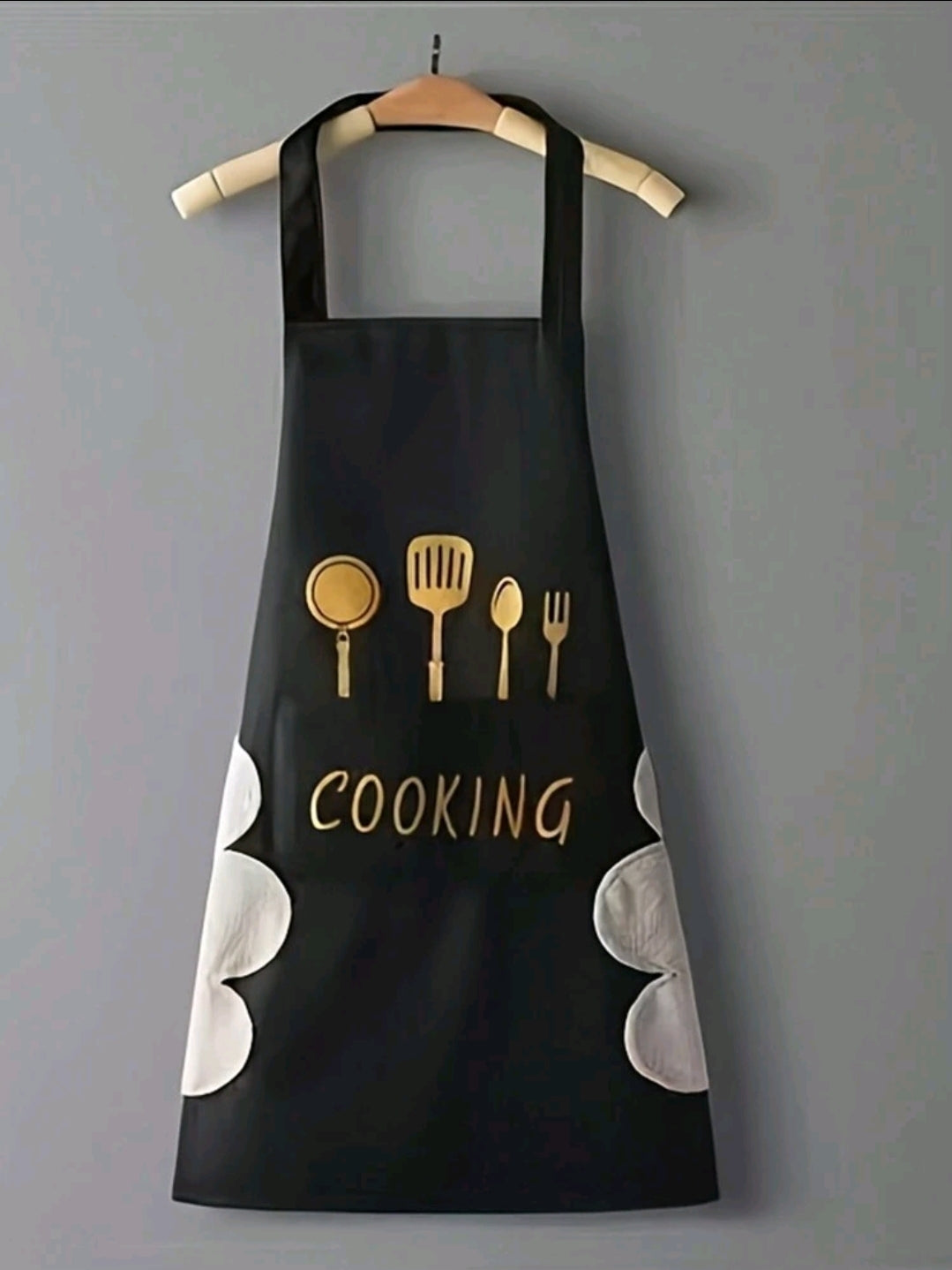 Waterproof & Oil-Resistant Vinyl Kitchen Apron With Pockets - Ideal For Cooking, Baking, Gardening, Waitressing, Sleeveless, Wiping Hands, Kitchen Use