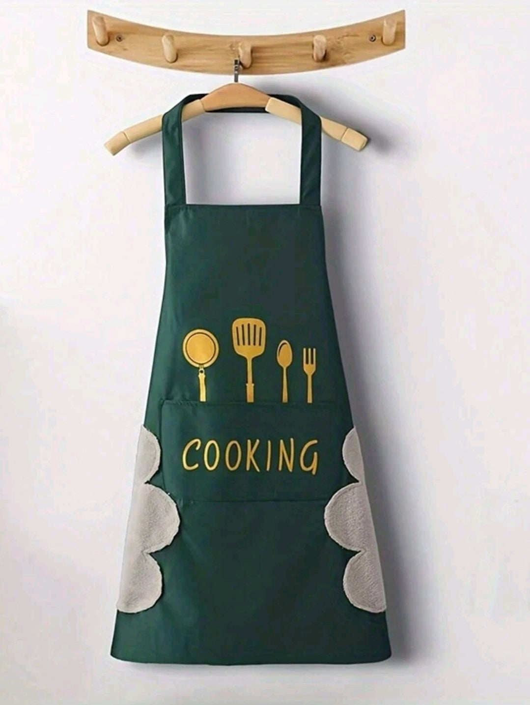 Waterproof & Oil-Resistant Vinyl Kitchen Apron With Pockets - Ideal For Cooking, Baking, Gardening, Waitressing, Sleeveless, Wiping Hands, Kitchen Use
