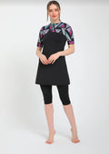 Chelly SHORT SLEEVE HALF ZIPPER SEMI COVERED SWIMSUIT