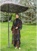Alfasa 5-Piece Mock Neck Chiffon Woven Comfortable Quick-Drying Palm
Patterned Hijab Swimsuit