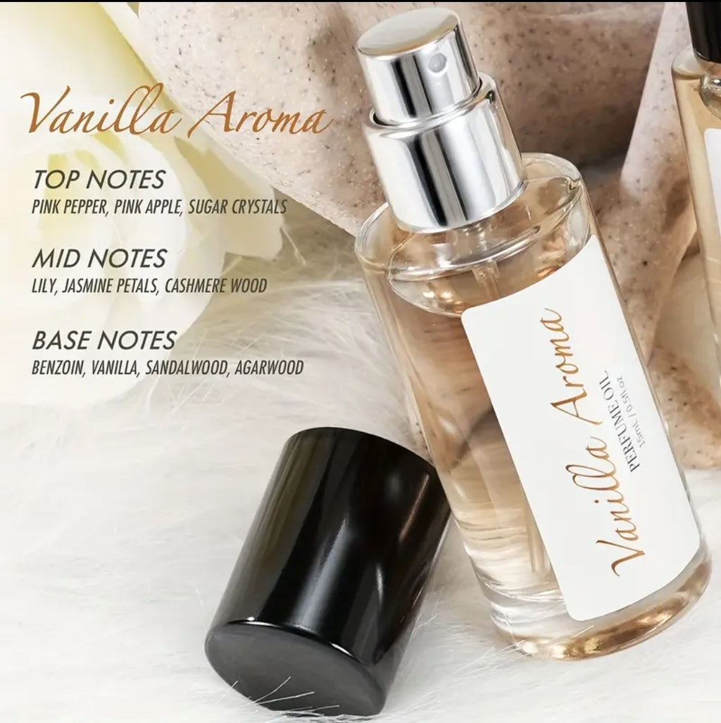 Vanilla Aroma Perfume Oil 0.5fl.oz 15ml Body Fragrance EDT Long-Lasting Fragrance Spray for Her Gift for Women