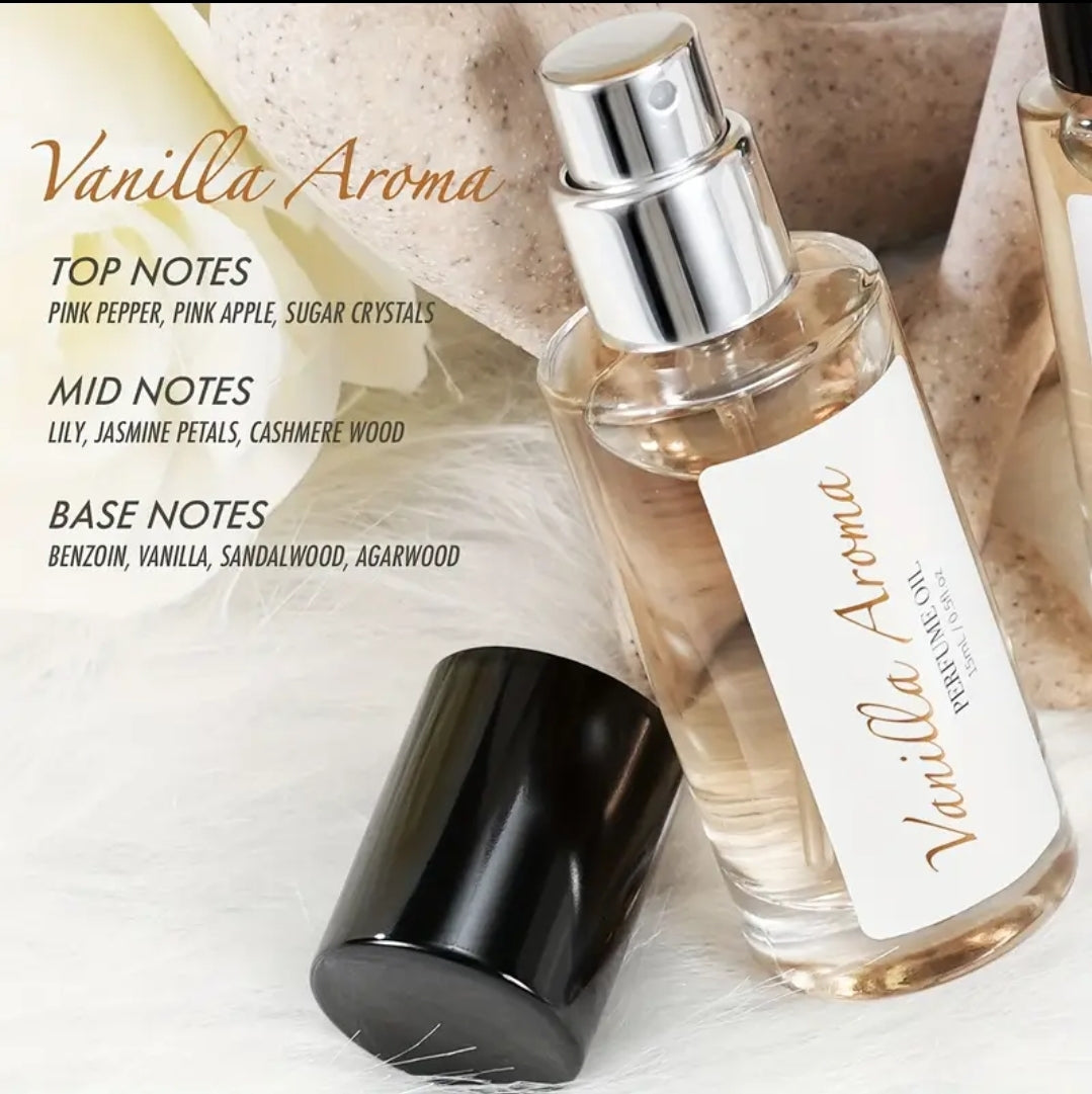 Vanilla Aroma Perfume Oil 0.5fl.oz 15ml Body Fragrance EDT Long-Lasting Fragrance Spray for Her Gift for Women