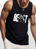 BEAST Pattern Fitness Vest, Men's Vest, Standard Version,Sleeveless Vest,Suitable For Sportswear,Fathers Day Gift, Beach Outfits.