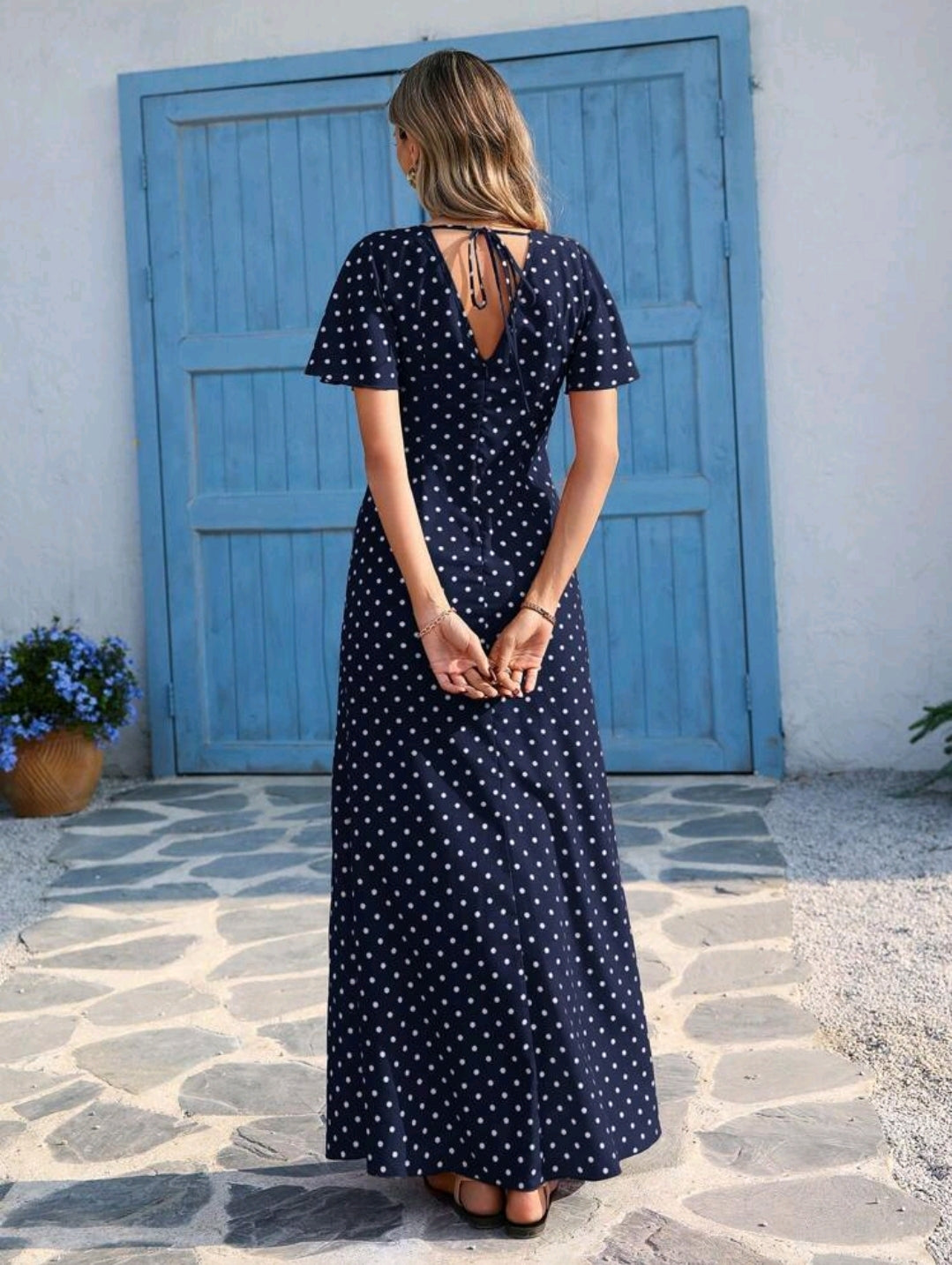 Vivid Eden Wave Pattern V-Neck Short Sleeve Fitted Women's Dress Spring And Summer Outfits, Summer Clothes, Valentine Day, Vacation Outfits Woman, Beach Outfits For Woman, Festival, Romantic And Elegant Clothing, Bohemian, BOHO, Sweet, Rave Outfits Festiv