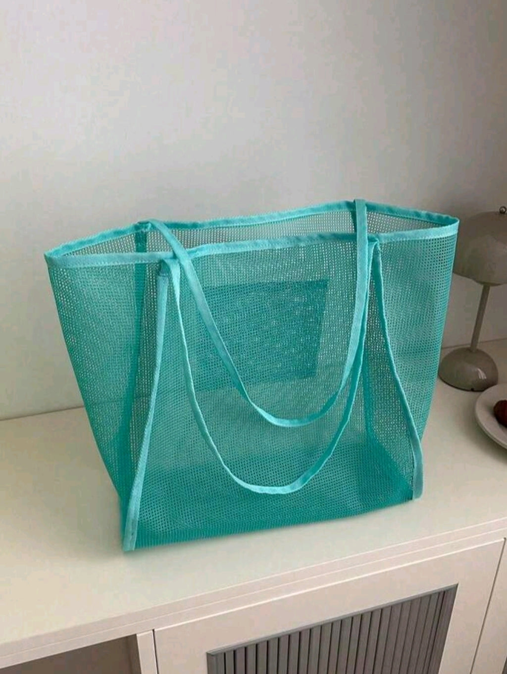 1pc Girls' Transparent Mesh Shoulder Bag, Fashionable Large Capacity Handbag, Suitable For Daily Commute