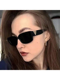1pc New Small Frame Fashion Korean Style Fashion Glasses For Women, Hiphop Square Frame Glasses, Fashion Influencer Eyewear Beach Accessories For Women Glasses Shades Basics Fall Winter Women Outfits Clothes Business Casual Gifts For Summer Beach Vacation