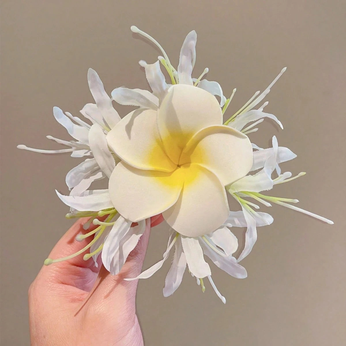 2pcs Women White Yellow Flower Decor Alligator Hair Clip Boho Summer Hair Claw Hair Clips Hair Jaw Clip Hair Clamps Hair Clutch Hair Catcher Clip, School Stuff, College Fall Winter Claw Clip Hair Accessories For Women For Vacation Outfits Woman Beach Acce