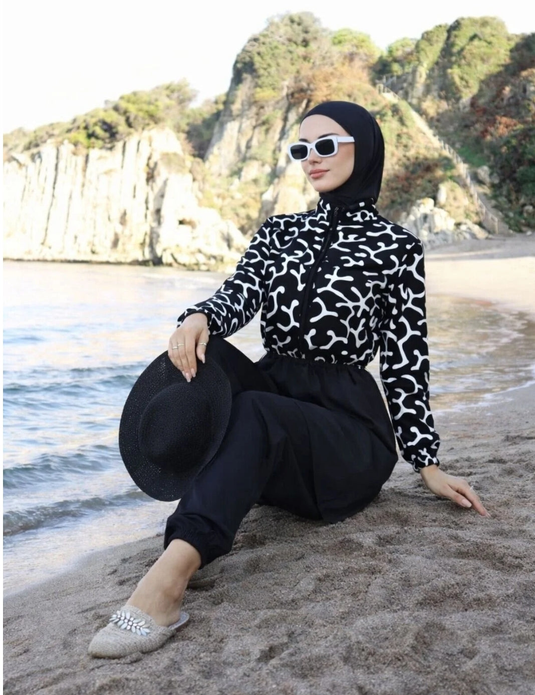 new ats Fully Covered Patterned Hijab Conservative Swimsuit 3-Piece Set
Parachute Fabric